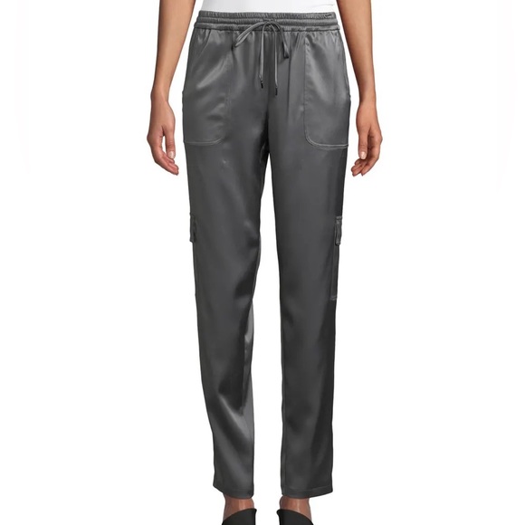 Eli Tahari Zuma Satin Cargo Jogger Pants - Small - Picture 2 of 15